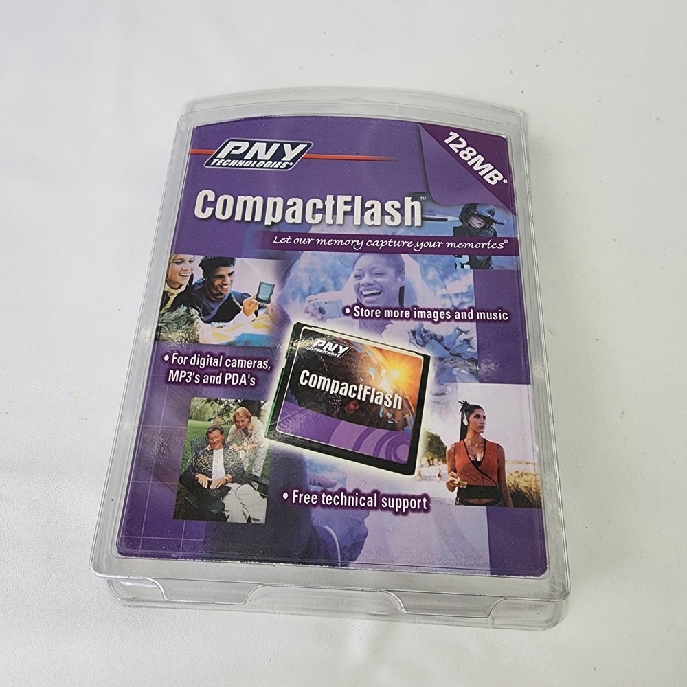 PNY 128 MB Compact Flash Memory Card -‎ VGC (P-CF128-RF)